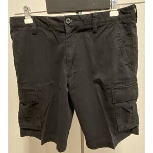 Dockers Shorts Mens Size 36X10 Charcoal Black Cargo Button Pockets Highrise